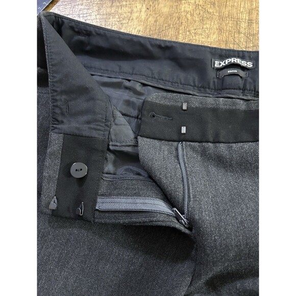 Express Editor Dress Pants Women's Grey Office Work Size 10R 36x33 - Picture 3 of 7